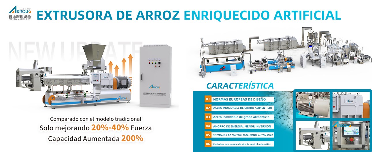 Línea de producción de granos de arroz extruido fortificado, arroz instantáneo y nutritivo