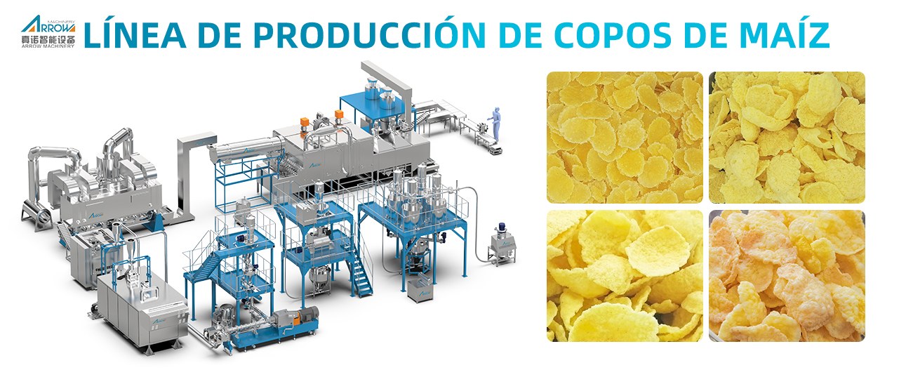 Línea de producción de copos de maíz